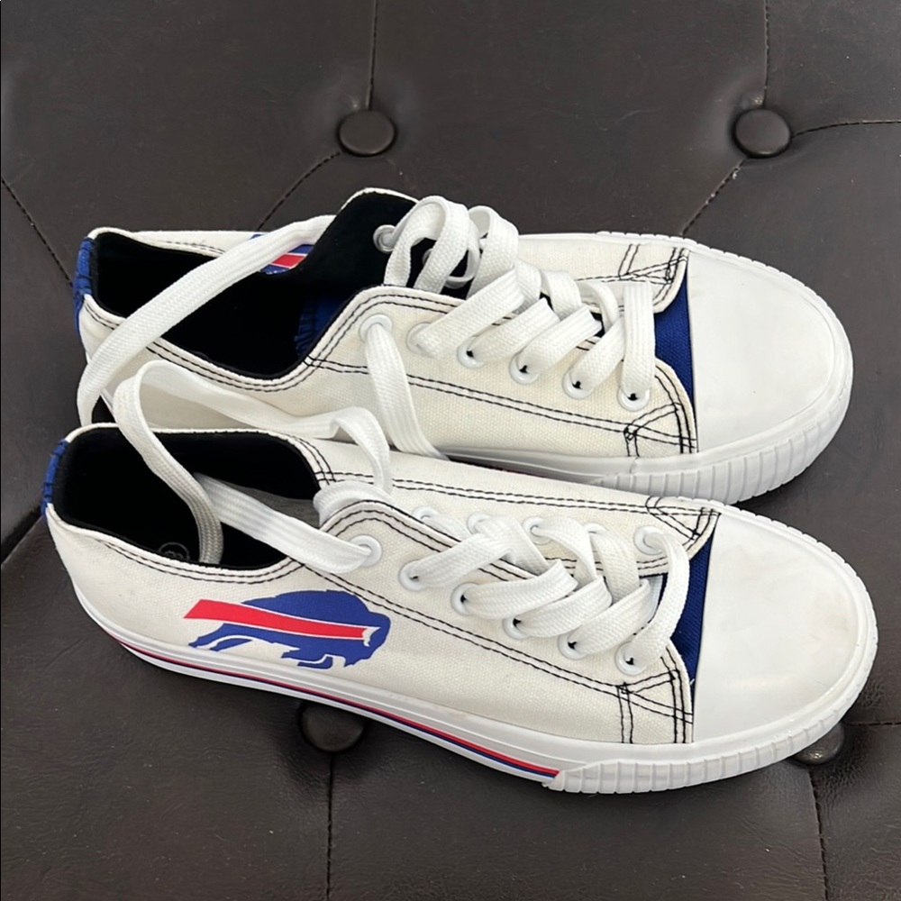 Buffalo Logo White and Blue Women's Sneakers